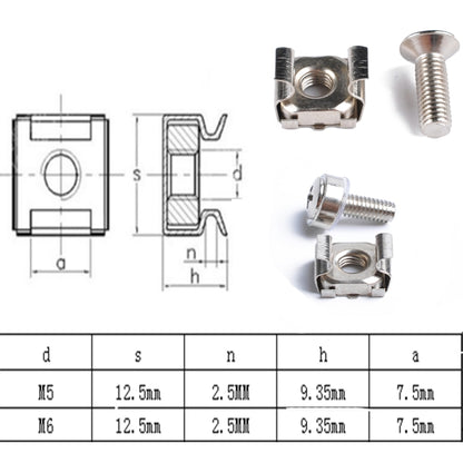 100 Sets M5 M6 Square Hole Hardware Cage Nuts & Mounting Screws Washers for Server Rack and Cabinet - Nuts & Bolts by PMC Jewellery | Online Shopping South Africa | PMC Jewellery | Buy Now Pay Later Mobicred