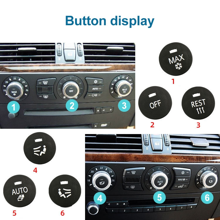 Car Air Conditioner Panel Switch Button MAX Snow Key 6131 9250 196-1 for BMW E60 2003-2010, Left Driving - Car Switches by PMC Jewellery | Online Shopping South Africa | PMC Jewellery | Buy Now Pay Later Mobicred