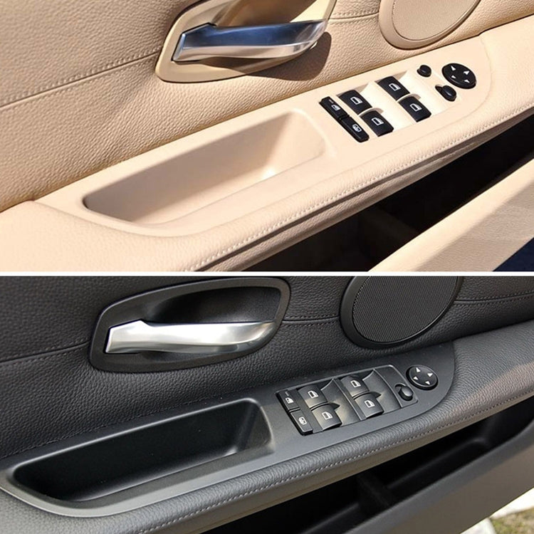 Car Left Front Door Window Lift Switch Trim Panel 51416983705 for BMW E60 2008-2010, Left Driving High Configuration Version (Beige) - Car Interior Mouldings by PMC Jewellery | Online Shopping South Africa | PMC Jewellery | Buy Now Pay Later Mobicred