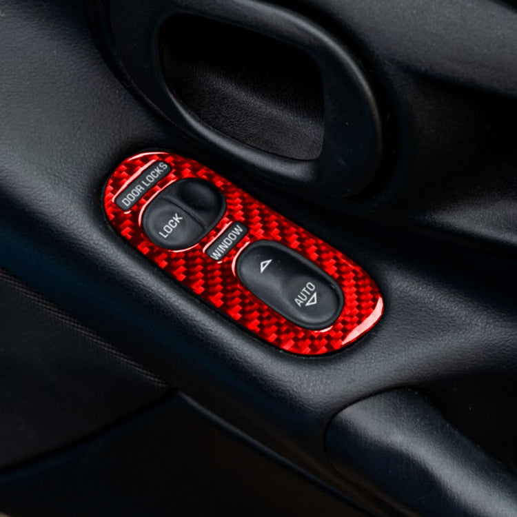 2 in 1 Car Carbon Fiber Door Control Panel Memory Seat Sticker Set for Chevrolet Corvette C5 1998-2004, Left Drive (Red) - Car Interior Mouldings by PMC Jewellery | Online Shopping South Africa | PMC Jewellery | Buy Now Pay Later Mobicred