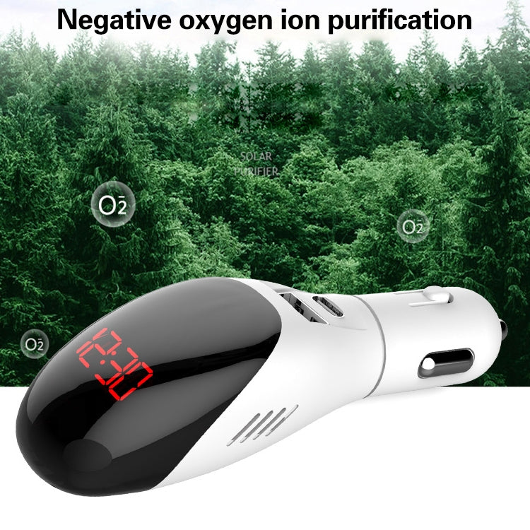 Multifunctional Formaldehyde Removal Air Purifier QC3.0 Car Phone Charger Display Screen (White) -  by PMC Jewellery | Online Shopping South Africa | PMC Jewellery | Buy Now Pay Later Mobicred