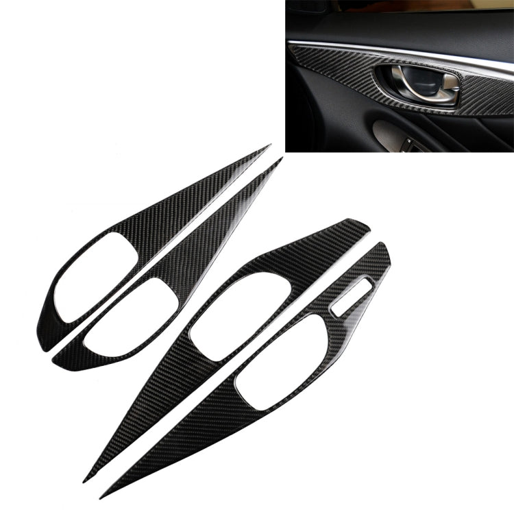 4 PCS Car Carbon Fiber Door Inner Handle Panel Decorative Sticker for Infiniti Q50 2014-2020, Left Drive - Car Interior Mouldings by PMC Jewellery | Online Shopping South Africa | PMC Jewellery | Buy Now Pay Later Mobicred