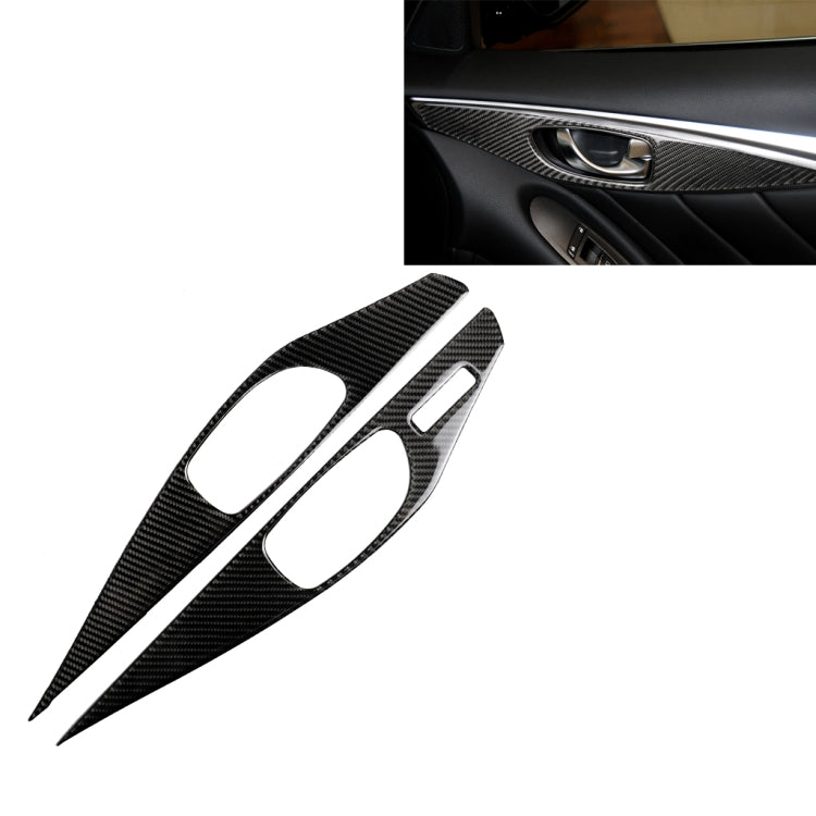 2 PCS Car Carbon Fiber Door Inner Handle Panel Decorative Sticker for Infiniti Q60, Left Drive - Car Interior Mouldings by PMC Jewellery | Online Shopping South Africa | PMC Jewellery | Buy Now Pay Later Mobicred