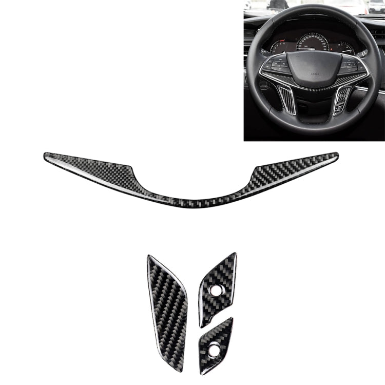 4 in 1 Car Carbon Fiber Steering Wheel Button Decorative Sticker for Cadillac xt5 2016-2017, Left and Right Drive Universal - Car Interior Mouldings by PMC Jewellery | Online Shopping South Africa | PMC Jewellery | Buy Now Pay Later Mobicred