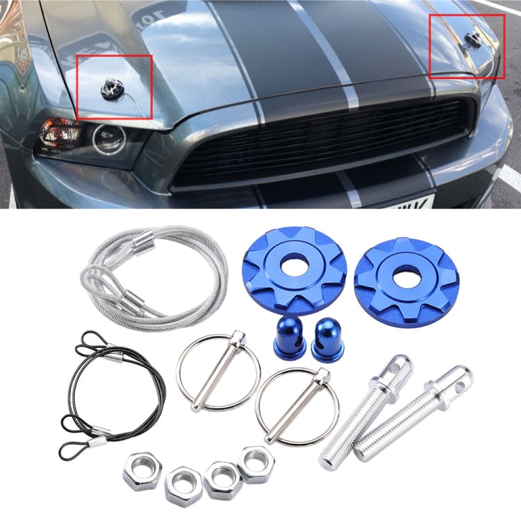 XH-6041 Car Universal Modified Aluminum Alloy Engine Hood Lock Cover(Blue) - Locks & Hasps by PMC TechLife | Online Shopping South Africa | PMC TechLife | Buy Now Pay Later Mobicred