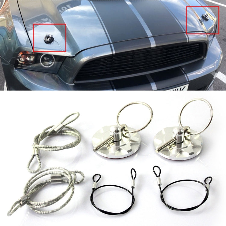 XH-6049 Car Universal Modified Racing Punch-free Aluminum Engine Hood Lock Cover(Silver) - Locks & Hasps by PMC Jewellery | Online Shopping South Africa | PMC Jewellery | Buy Now Pay Later Mobicred