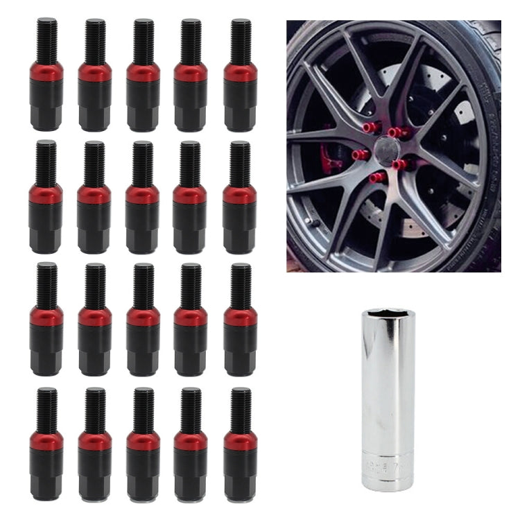 XH-AN005 Car Universal Modified Wheel M12 Reinforced Bolt 7075-T6 Forged Aluminum Alloy Reinforced Screw (Black) - Tire Valve Caps by PMC Jewellery | Online Shopping South Africa | PMC Jewellery | Buy Now Pay Later Mobicred