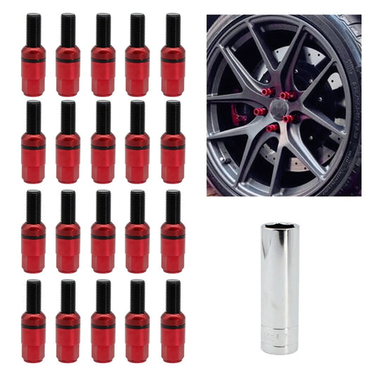 XH-AN005 Car Universal Modified Wheel M12 Reinforced Bolt 7075-T6 Forged Aluminum Alloy Reinforced Screw (Red) - Tire Valve Caps by PMC Jewellery | Online Shopping South Africa | PMC Jewellery | Buy Now Pay Later Mobicred