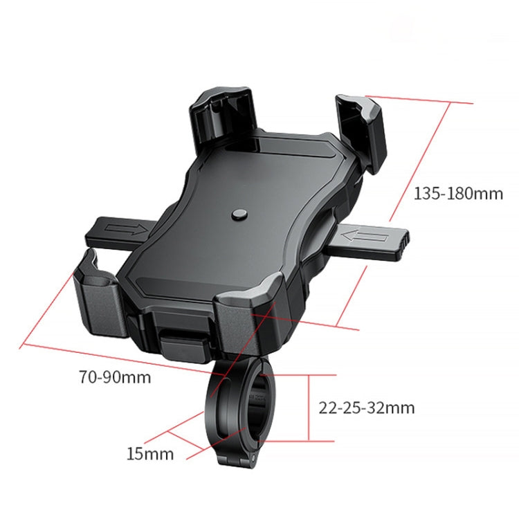 Motorcycle / Bicycle Semi-automatic Contraction Fixing Bracket Phone Holder - Holder by PMC Jewellery | Online Shopping South Africa | PMC Jewellery | Buy Now Pay Later Mobicred