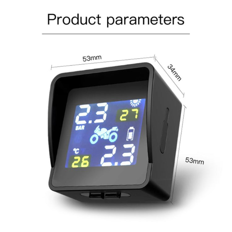 Universal Motorcycle Wireless High Precision Solar Energy TPMS Tire Pressure Alarm System External Tire Monitor - Electrical System by PMC TechLife | Online Shopping South Africa | PMC TechLife | Buy Now Pay Later Mobicred