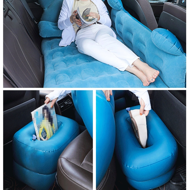 Universal Car Cartoon Travel Inflatable Mattress Air Bed Camping Back Seat Couch with Head Protector + Wide Side Baffle(Blue) - Seat Accessories by PMC Jewellery | Online Shopping South Africa | PMC Jewellery | Buy Now Pay Later Mobicred