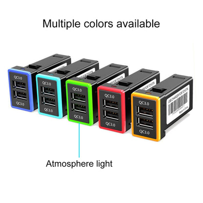 Car QC3.0 Fast Charge USB Interface Modification Charger for Toyota, Fuse to Take Power(Green Light) - DIY Modified Charger by PMC Jewellery | Online Shopping South Africa | PMC Jewellery | Buy Now Pay Later Mobicred