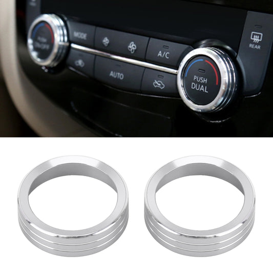 2 PCS Car Metal Air Conditioner Knob Case for Nissan X-TRAIL (Silver) - Decoration Rings by PMC Jewellery | Online Shopping South Africa | PMC Jewellery | Buy Now Pay Later Mobicred