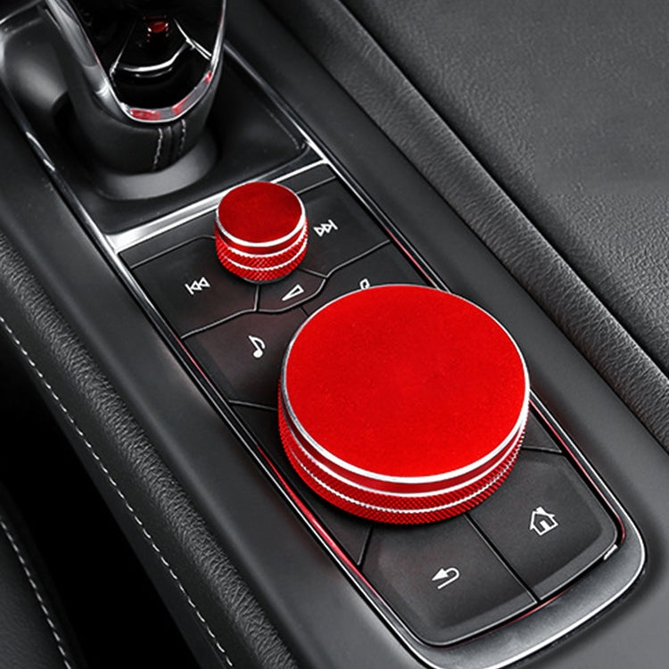 2 PCS Car Metal Central Control Knob Case for Cadillac (Red) - Decoration Rings by PMC Jewellery | Online Shopping South Africa | PMC Jewellery | Buy Now Pay Later Mobicred