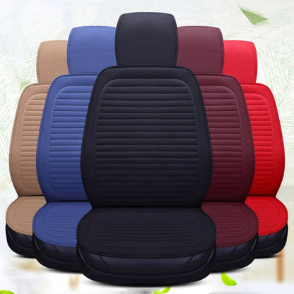 Car Four Seasons Linen Fabric Front Seat Cushion (Black) - Seat Accessories by PMC Jewellery | Online Shopping South Africa | PMC Jewellery | Buy Now Pay Later Mobicred