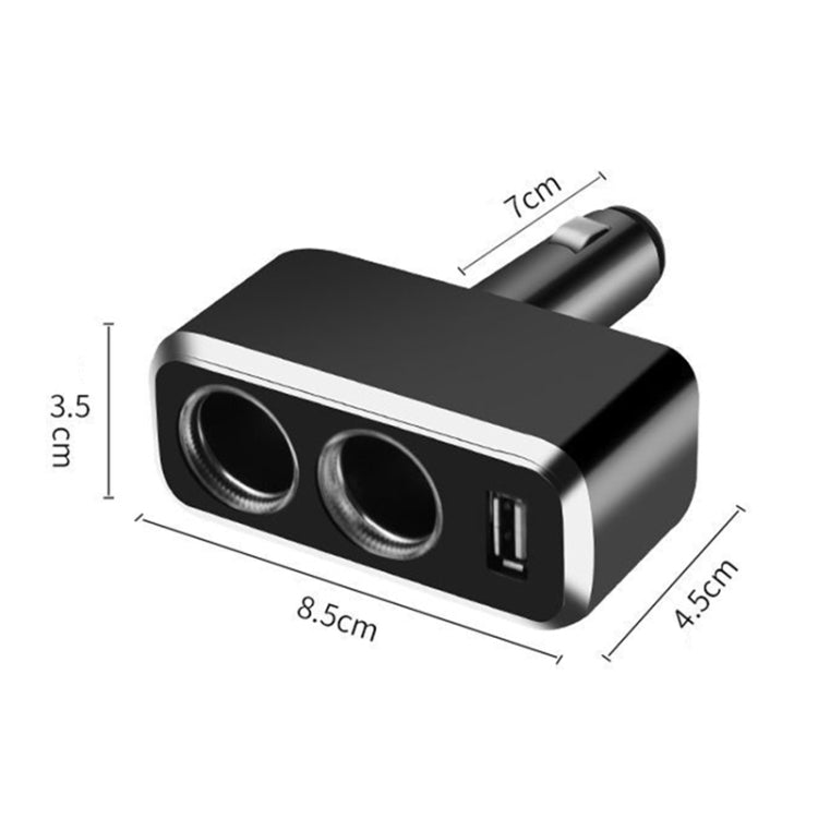 SHUNWEI SD-1909 80W 0.8A Car 2 in 1 USB Charger 90 Degree Free Rotation Cigarette Lighter (Black) - Cigar Socket by SHUNWEI | Online Shopping South Africa | PMC Jewellery