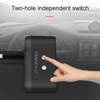 SHUNWEI SD-1925 120W 3A Car 2 in 1 Dual USB Charger 90 Degree Free Rotation Cigarette Lighter(Black) - Cigar Socket by SHUNWEI | Online Shopping South Africa | PMC Jewellery