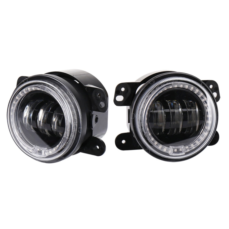 2 PCS DC12V-30V / 30W / 3A / 1440LM 12LEDs  4 inch Car LED Colorful Fog Light, Style: Black Background(White Light) - Fog / Driving Lights by PMC Jewellery | Online Shopping South Africa | PMC Jewellery | Buy Now Pay Later Mobicred