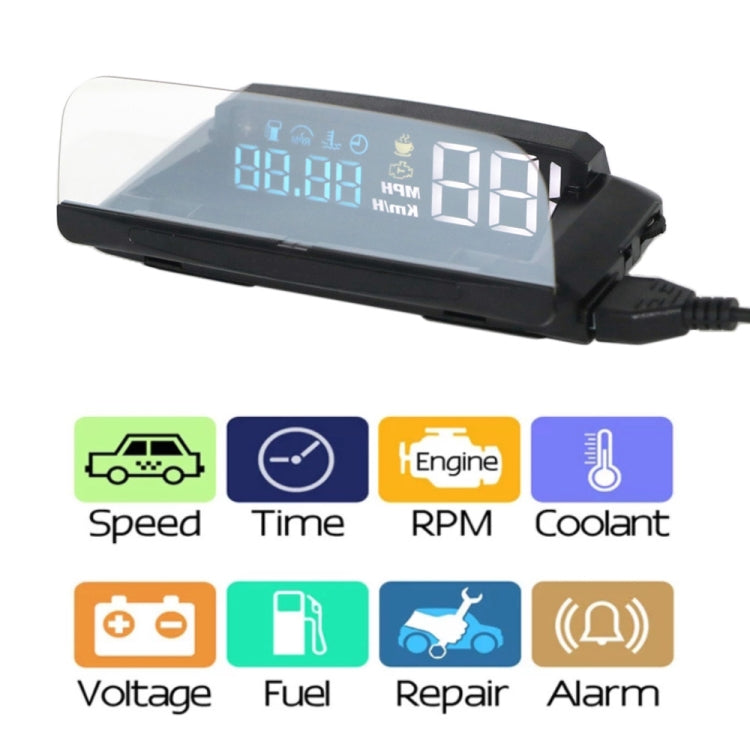 H400S Car 3.7 inch OBD Mode HUD Head-up Display Support Engine Failure Alarm / Water Temperature Alarm Voltage Alarm - Head Up Display System by PMC Jewellery | Online Shopping South Africa | PMC Jewellery | Buy Now Pay Later Mobicred