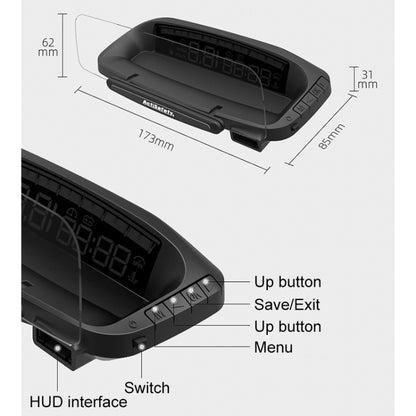 H402 Car 4 inch OBD Mode HUD Head-up Display Support Engine Failure Alarm / Water Temperature Alarm Voltage Alarm - Head Up Display System by PMC Jewellery | Online Shopping South Africa | PMC Jewellery | Buy Now Pay Later Mobicred