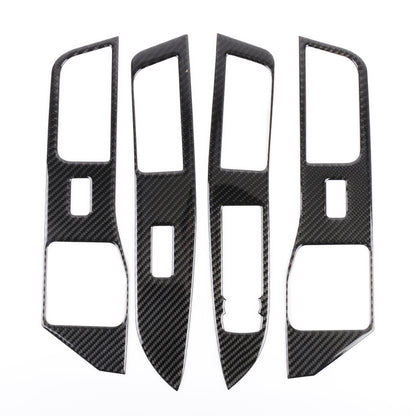 4 PCS Car Carbon Fiber Window Lift Button Decorative Sticker for Ford Explorer 2020 - Car Interior Mouldings by PMC Jewellery | Online Shopping South Africa | PMC Jewellery | Buy Now Pay Later Mobicred