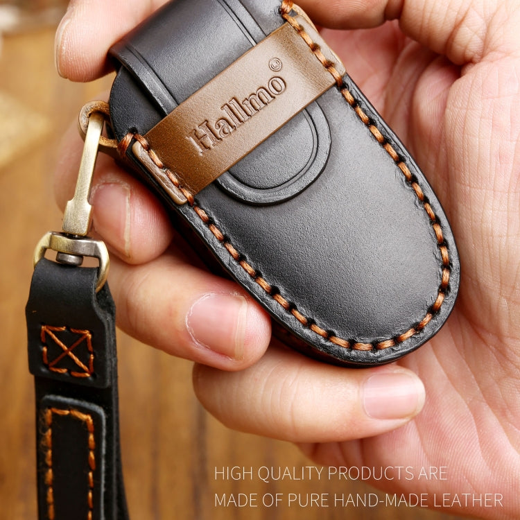 Hallmo Car Cowhide Leather Key Protective Cover Key Case for Tesla Model X B Style(Black) - free shipping - PMC TechLife - Order now!