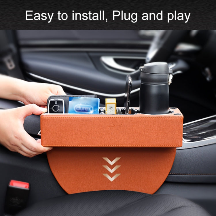 Car Multi-functional Console PU Leather Box Cup Holder Seat Gap Side Storage Box (Beige) - Stowing Tidying by PMC Jewellery | Online Shopping South Africa | PMC Jewellery | Buy Now Pay Later Mobicred