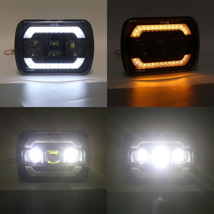 2073S 1 Pair 7 inch Car Square Headlight Work Light - Work Lights by PMC TechLife | Online Shopping South Africa | PMC TechLife | Buy Now Pay Later Mobicred
