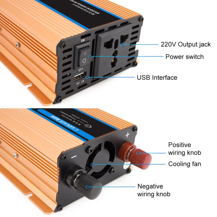 Carmaer Modified Sine Wave 12V to 220V 500W Car Multi-function Double Digital Display Inverter Household Power Converter - Modified Square Wave by PMC TechLife | Online Shopping South Africa | PMC TechLife | Buy Now Pay Later Mobicred