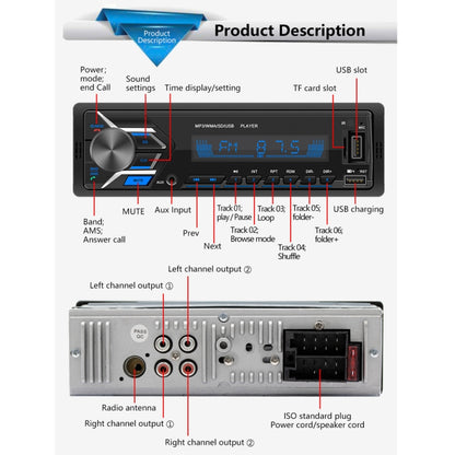 SWM503 Car Radio Receiver MP3 Player with Remote Control, Support FM & Bluetooth & USB & AUX & TF Card - Car MP3 & MP4 & MP5 by PMC Jewellery | Online Shopping South Africa | PMC Jewellery | Buy Now Pay Later Mobicred