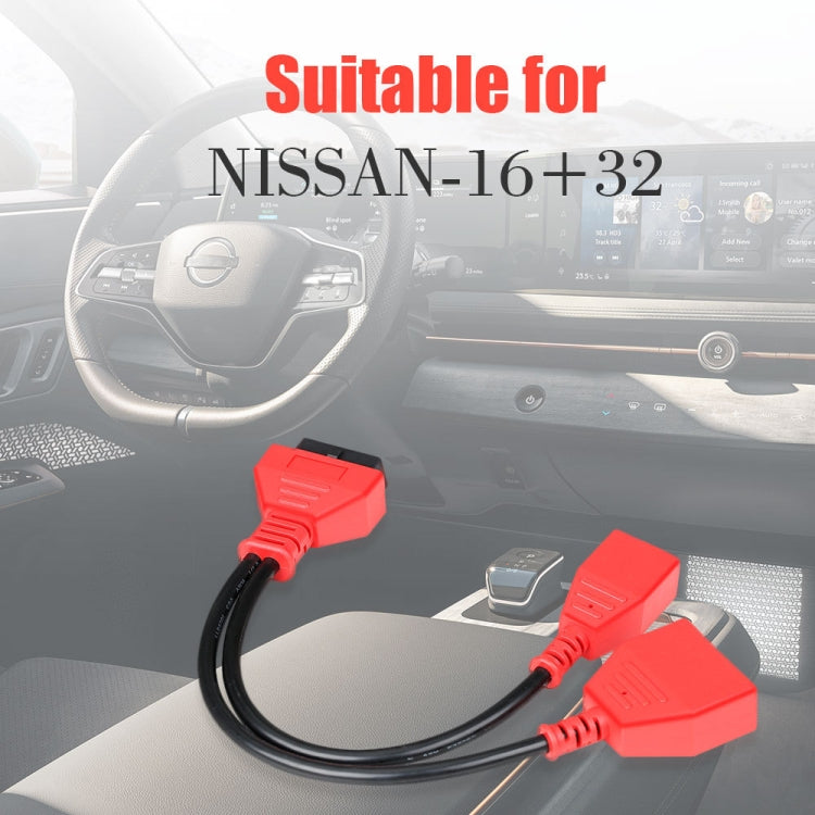 16 + 32 Pin External Thread to OBD2 Extension Cable for Nissan Sylphy - Cables & Connectors by PMC Jewellery | Online Shopping South Africa | PMC Jewellery | Buy Now Pay Later Mobicred