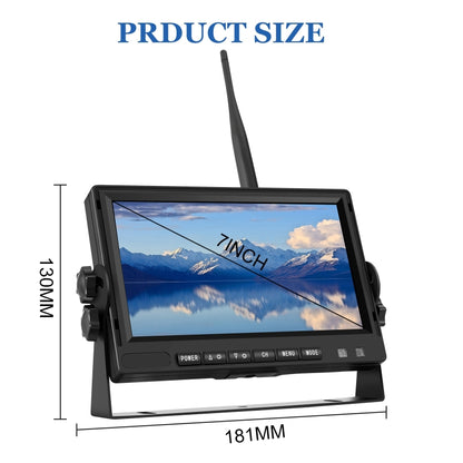 PZ710-W 7 inch Car Digital Wireless Rear-view Split-screen Monitor Single Record - Rearview Monitors by PMC Jewellery | Online Shopping South Africa | PMC Jewellery | Buy Now Pay Later Mobicred