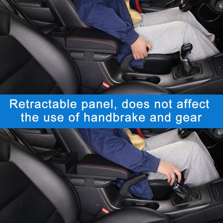 Car Multi-functional Dual USB Armrest Box Booster Pad, Microfiber Leather Curved Type (Black) - free shipping - PMC TechLife - Order now!