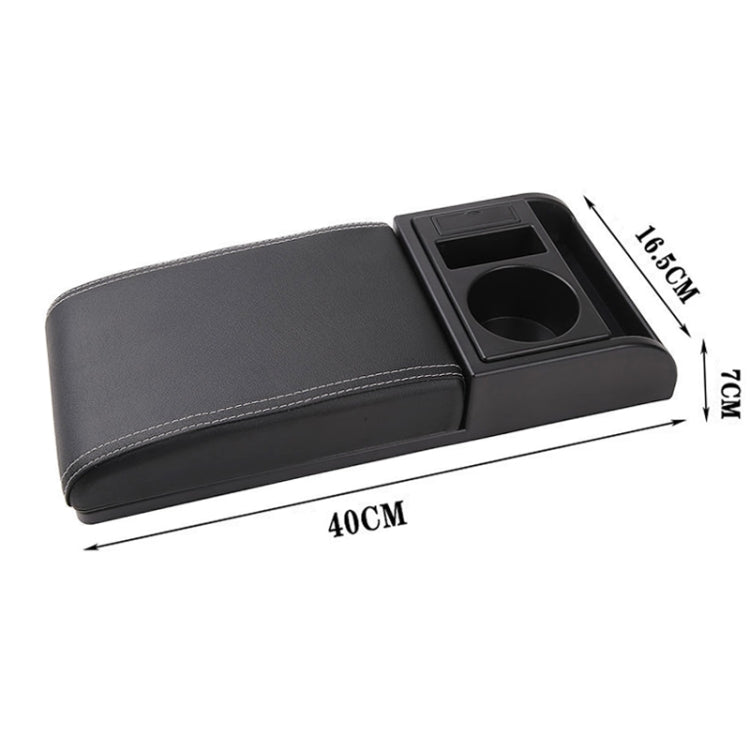 Car Multi-functional Dual USB Armrest Box Booster Pad, Microfiber Leather Straight Type (Black White) - Seat Accessories by PMC Jewellery | Online Shopping South Africa | PMC Jewellery | Buy Now Pay Later Mobicred