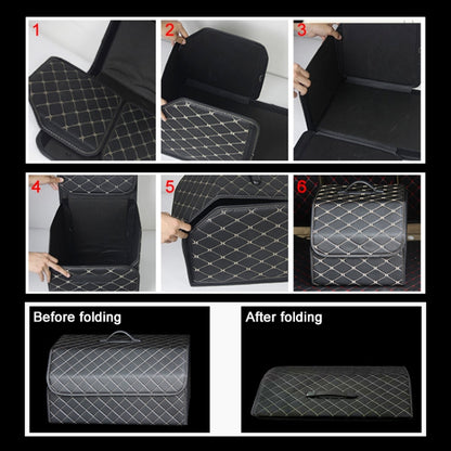 Car Trunk Foldable Storage Box, Checkered Middle Size: 40 x 32 x 30cm (Beige) - Stowing Tidying by PMC Jewellery | Online Shopping South Africa | PMC Jewellery | Buy Now Pay Later Mobicred