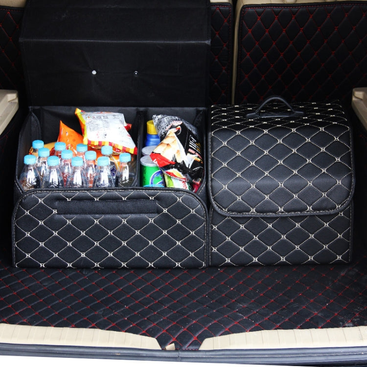 Car Trunk Foldable Storage Box, Rhombic Grid Small Size: 33 x 32 x 30cm (Beige) - Stowing Tidying by PMC Jewellery | Online Shopping South Africa | PMC Jewellery | Buy Now Pay Later Mobicred