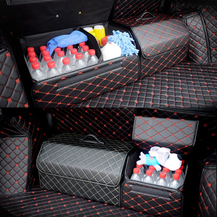 Car Trunk Foldable Storage Box, Rhombic Grid Small Size: 33 x 32 x 30cm (Wine Red) - Stowing Tidying by PMC Jewellery | Online Shopping South Africa | PMC Jewellery | Buy Now Pay Later Mobicred