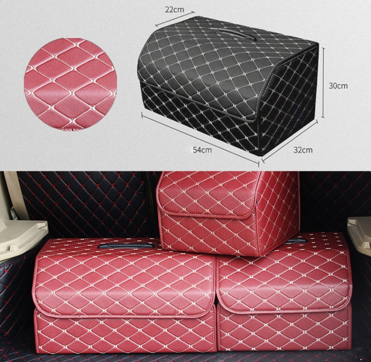 Car Trunk Foldable Storage Box, Rhombic Grid Large Size: 54 x 32 x 30cm (Wine Red) - Stowing Tidying by PMC Jewellery | Online Shopping South Africa | PMC Jewellery | Buy Now Pay Later Mobicred