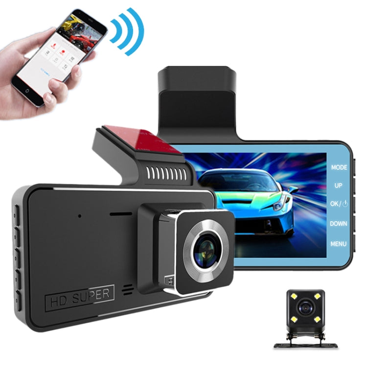 H808 4 inch Car HD Double Recording Driving Recorder, WiFi + Gravity Parking Monitoring - Car DVRs by PMC Jewellery | Online Shopping South Africa | PMC Jewellery | Buy Now Pay Later Mobicred