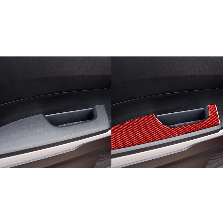 4 PCS / Set Carbon Fiber Car Door Armrest Panel Decorative Sticker for Toyota Tundra 2014-2018,Left and Right Drive Universal (Red) - Car Interior Mouldings by PMC Jewellery | Online Shopping South Africa | PMC Jewellery | Buy Now Pay Later Mobicred