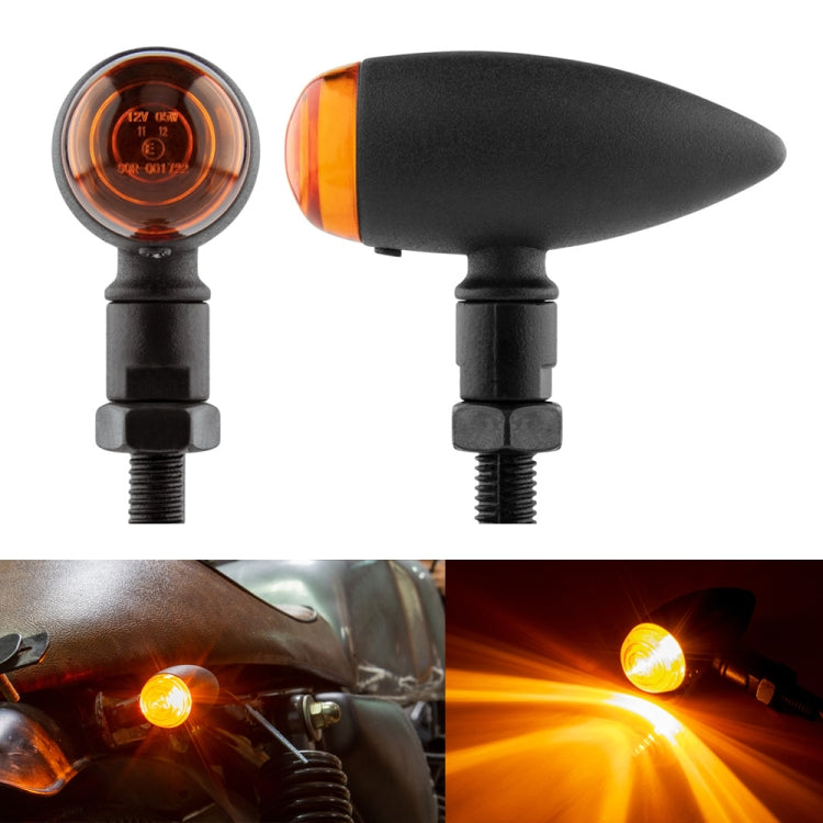 2 PCS KC805 Motorcycle Retro Metal Turn Signal Light (Yellow) - Turn Signal by PMC TechLife | Online Shopping South Africa | PMC TechLife