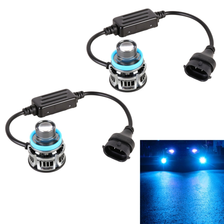 1 Pair H11 27W / DC12V Car Aluminum Alloy LED Headlight (Blue Light) - LED Headlamps by PMC Jewellery | Online Shopping South Africa | PMC Jewellery | Buy Now Pay Later Mobicred