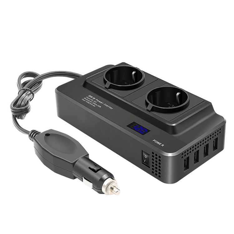 DC12V 200W AC220V Car Smart Multi-functional Digital Display Inverter, EU Plug -  by PMC TechLife | Online Shopping South Africa | PMC TechLife | Buy Now Pay Later Mobicred