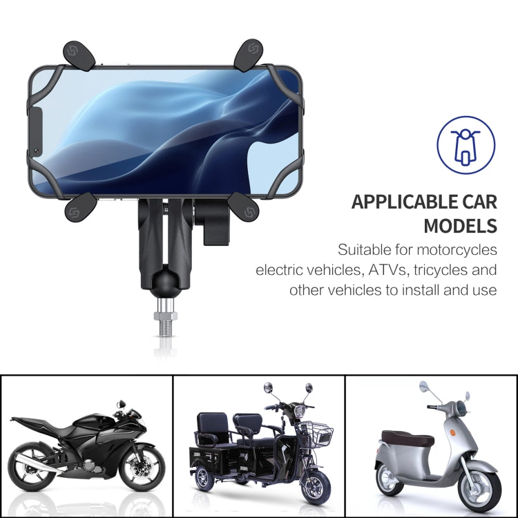 ZH-1558C1 Motorcycle M8 Ball Joint X-shape Aluminum Alloy Phone Holder - Holder by PMC Jewellery | Online Shopping South Africa | PMC Jewellery | Buy Now Pay Later Mobicred