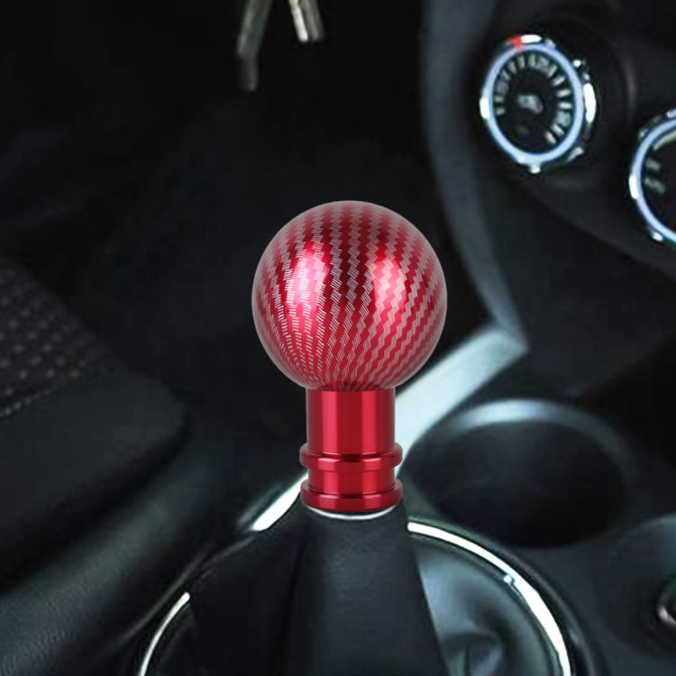 Universal Car Carbon Fiber Texture Metal Gear Shift Knob (Red) - Shift Knob by PMC Jewellery | Online Shopping South Africa | PMC Jewellery | Buy Now Pay Later Mobicred