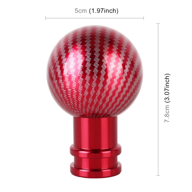 Universal Car Carbon Fiber Texture Metal Gear Shift Knob (Red) - Shift Knob by PMC Jewellery | Online Shopping South Africa | PMC Jewellery | Buy Now Pay Later Mobicred