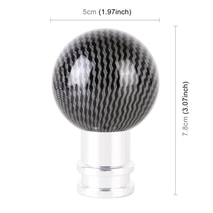 Universal Car Carbon Fiber Texture Metal Gear Shift Knob (Silver Black) - Shift Knob by PMC Jewellery | Online Shopping South Africa | PMC Jewellery | Buy Now Pay Later Mobicred