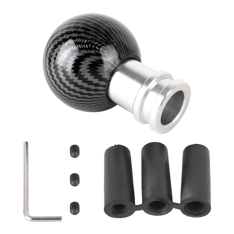 Universal Car Carbon Fiber Texture Metal Gear Shift Knob (Silver Black) - Shift Knob by PMC TechLife | Online Shopping South Africa | PMC TechLife | Buy Now Pay Later Mobicred