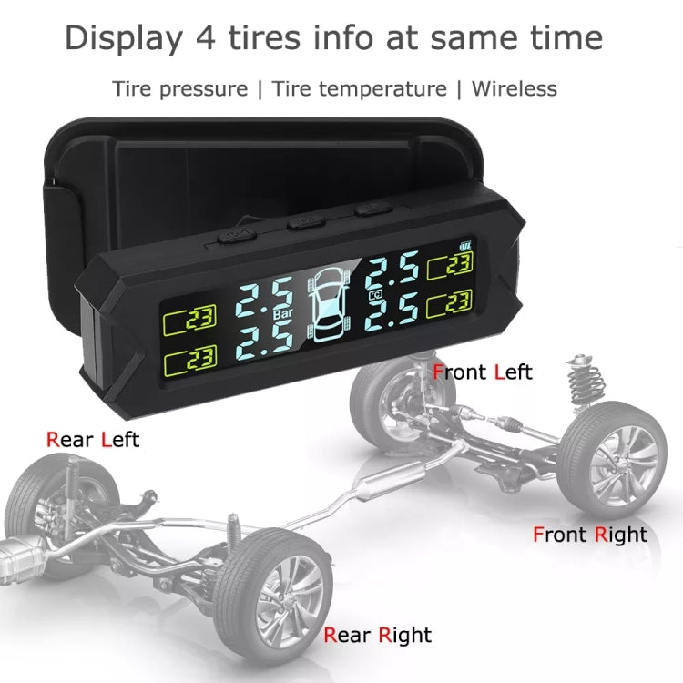 Car High Precision Solar Charging Tire Pressure Monitoring System TPMS, Built-in Voice Sensor - free shipping - PMC TechLife - Order now!