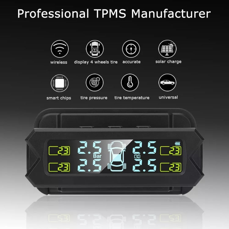 Car High Precision Solar Charging Tire Pressure Monitoring System TPMS, External Beep Sensor - Tire Pressure Gauges by PMC Jewellery | Online Shopping South Africa | PMC Jewellery | Buy Now Pay Later Mobicred